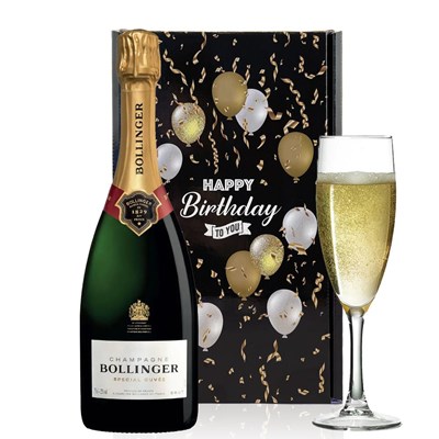 Bollinger Brut Special Cuvee Champagne 75cl And Flute Happy Birthday Gift Box